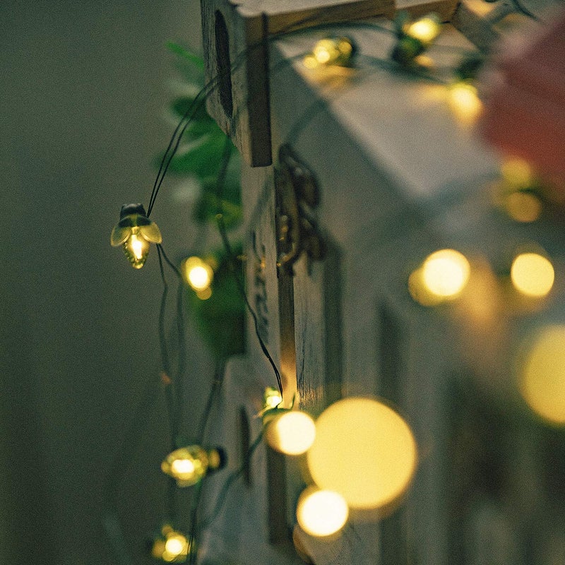 ANGMLN Solar Firefly Lights, 30 LED Solar Fireflies Lightning Bugs Fairy String Lights Outdoor Decor 19.6FT Solar Powered String Lights Waterproof for Garden Patio Home Wedding Party Spring Christmas - Image 3